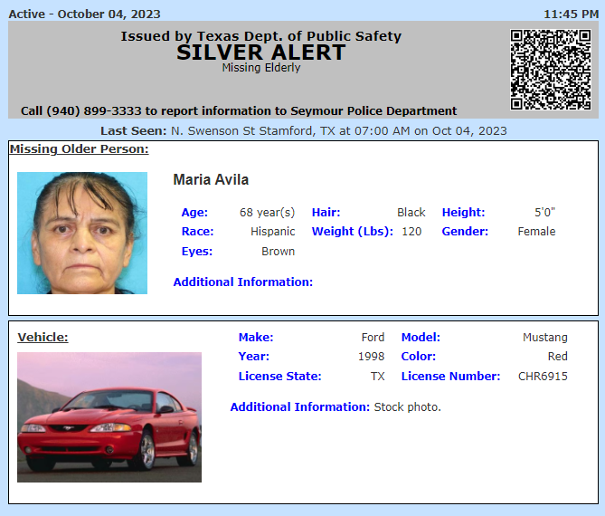 Silver Alert Issued For Missing Elderly Woman Last Seen In Stamford Texas Rideshare Houston